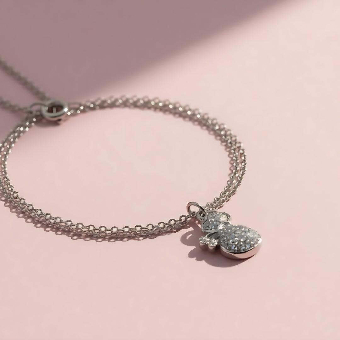 Crystal Pineapple Pendant Necklace – Silver Chain