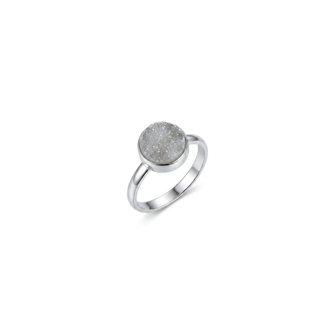 Minimalist German Silver Stardust Statement Ring
