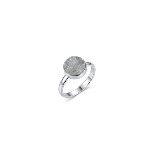 Minimalist German Silver Stardust Statement Ring