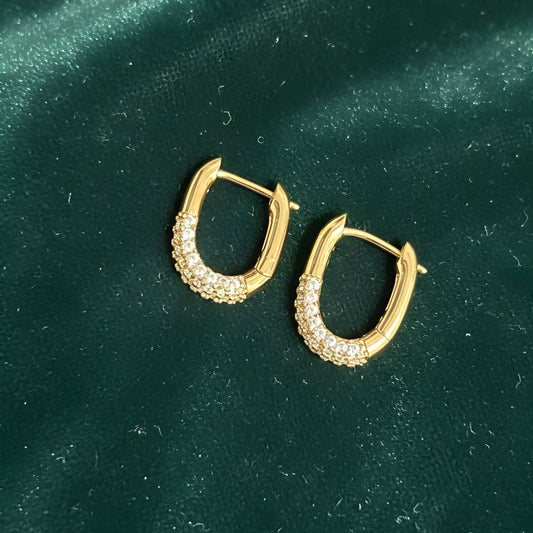 Luxury Gold Plated CZ Hoop Earrings | Anti-Tarnish Jewelry