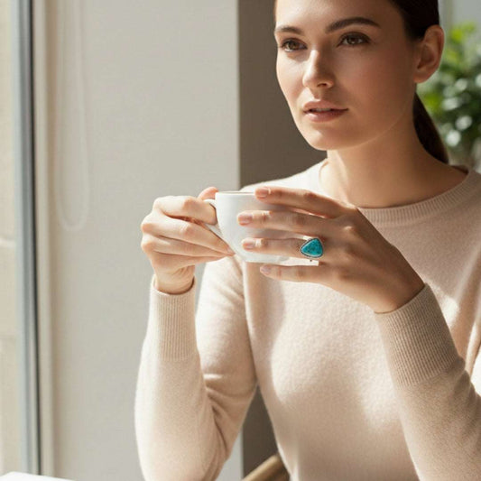 Oxidized Silver Turquoise Statement Ring