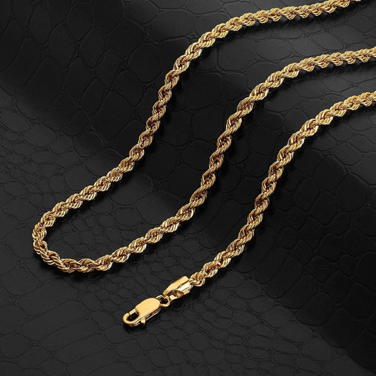 Gold Plated Stainless Steel Anti Tarnish Twisted Chain Necklace