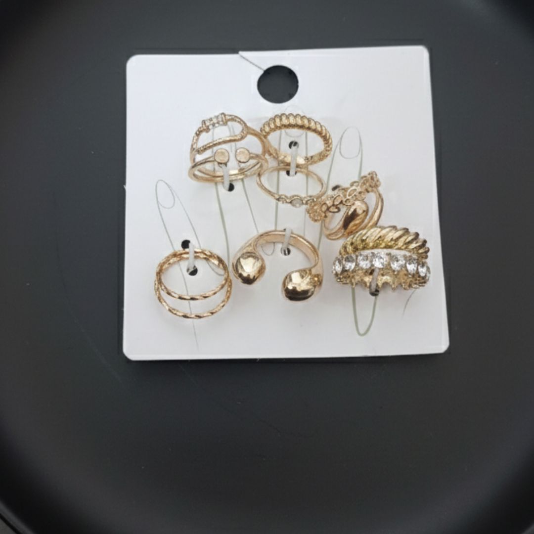 Stylish 11-Piece Gold Finish Rings Combo | Daily & Party Wear