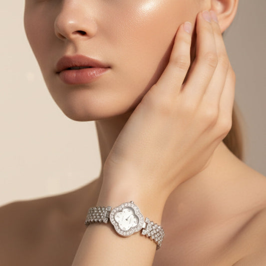 Designer Diamond Bangle Watch – Luxury Crystal Pavé Bracelet