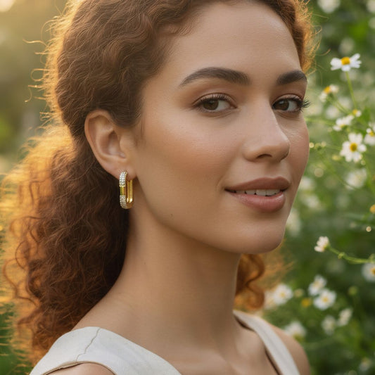 18K Gold Plated Anti-Tarnish Crystal Huggie Earrings