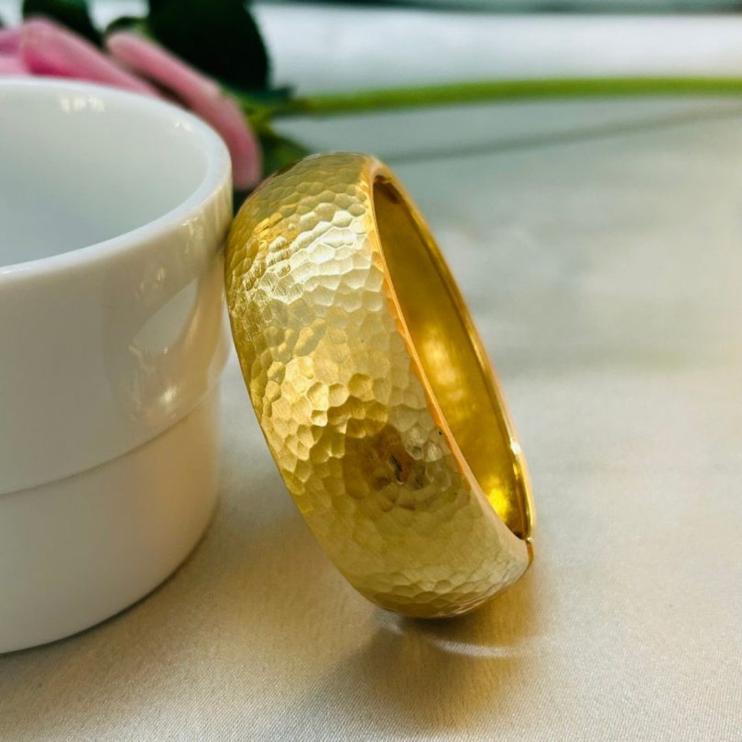 Hammered Gold Plated Cuff Bracelet