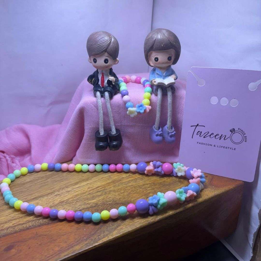 Kids Rainbow Flower Bead Necklace & Bracelet Set