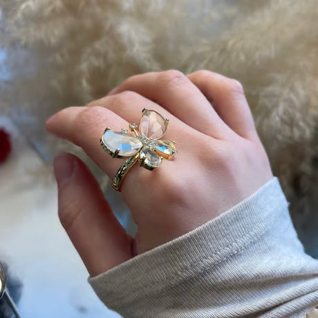 Big Crystal Butterfly Ring