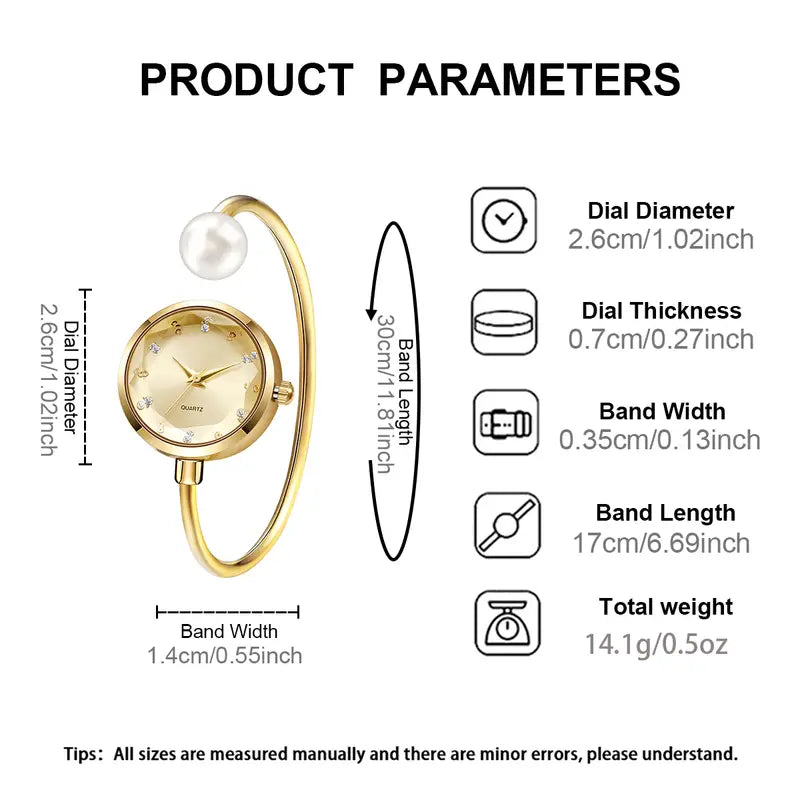 Fashionable Mother-of-Pearl Diamond Pointer Bracelet Watch
