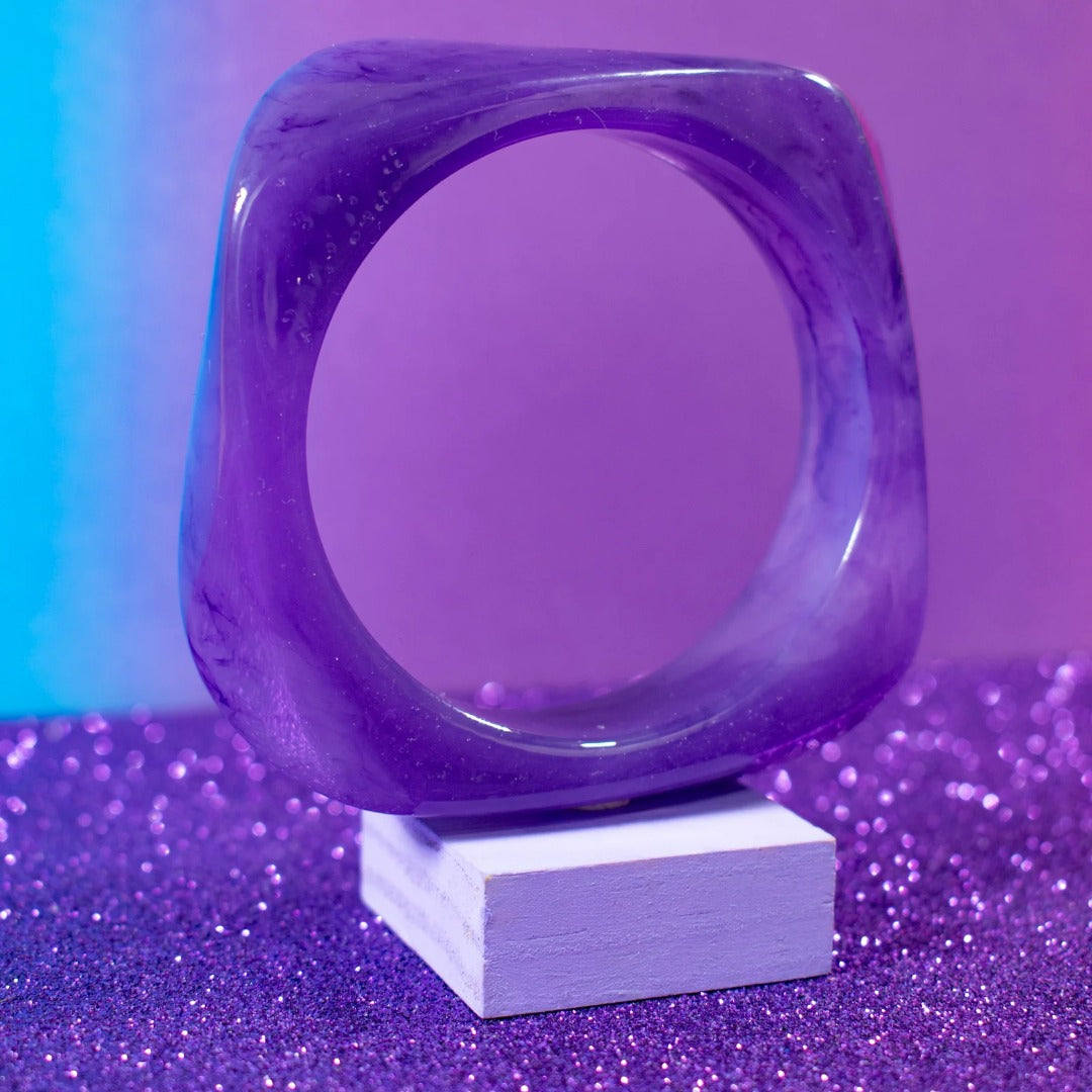 Chunky Resin Bangle Bracelet for Women – Lavender (Size 2.6)
