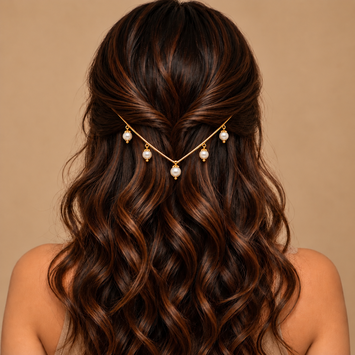 Anti-Tarnish Traditional Hair Jewelry with Elegant Pearl Drops