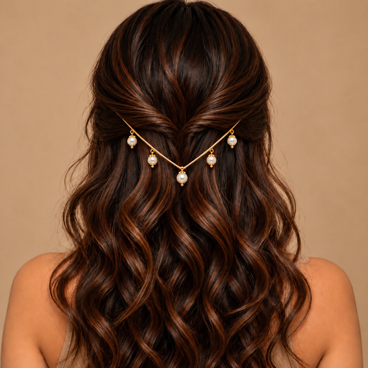 Anti-Tarnish Traditional Hair Jewelry with Elegant Pearl Drops