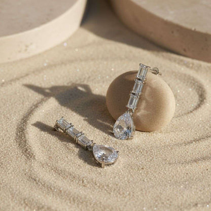 American Diamond Linear Classic Drop Earrings