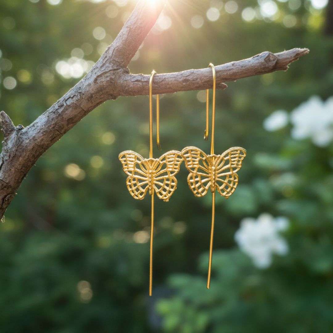 Anti-Tarnish Premium Butterfly Dangle Earrings
