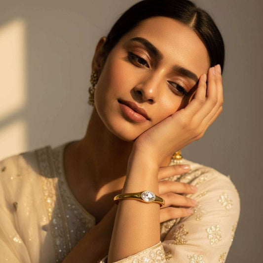 AD Premium Gold Solitaire Bangle