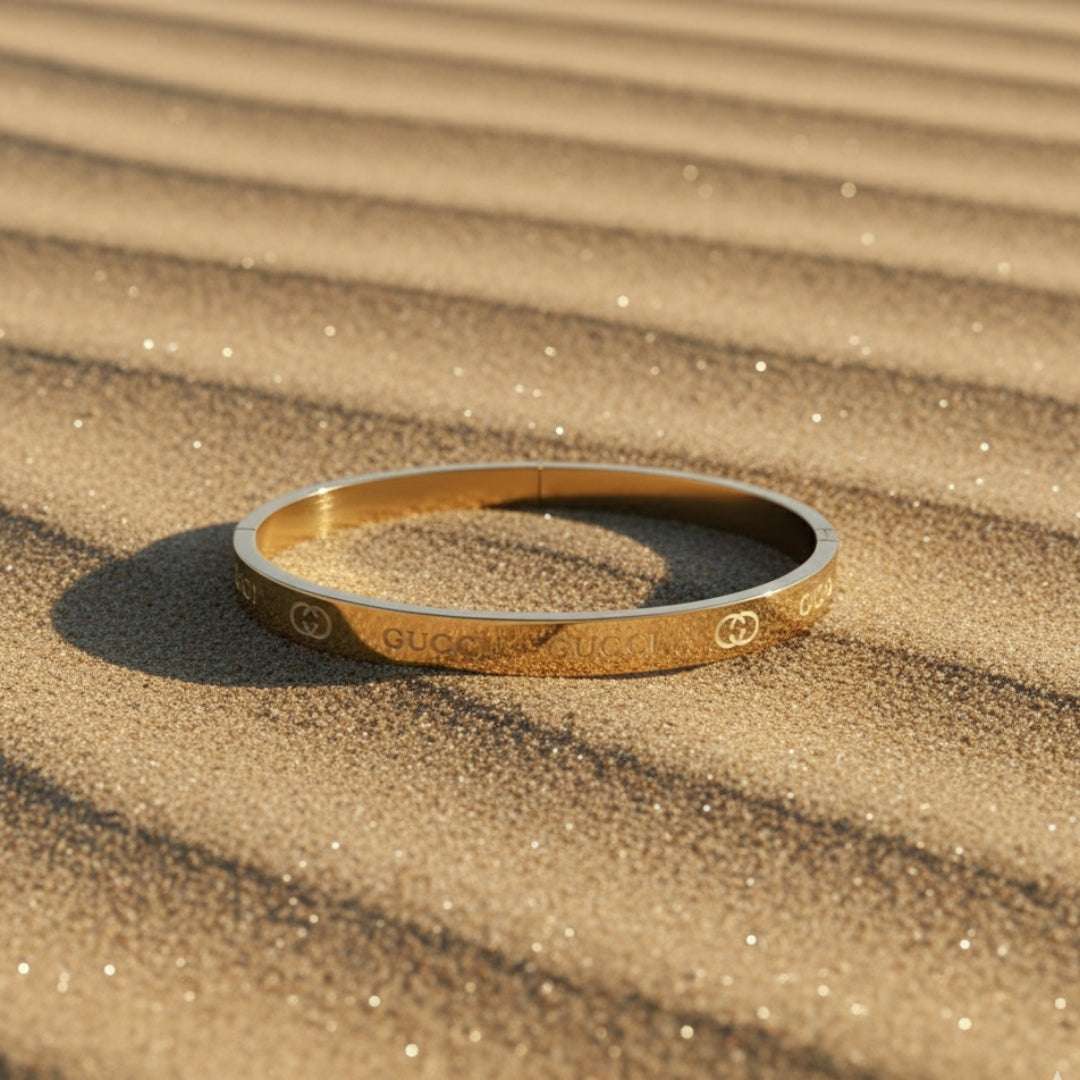 Elegant Rose Gold Designer Bracelet | Luxury Engraved Bangle