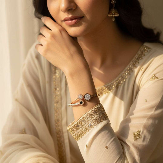 Anti-Tarnish Rose Gold Bracelet | Premium Quality Circles Bangle