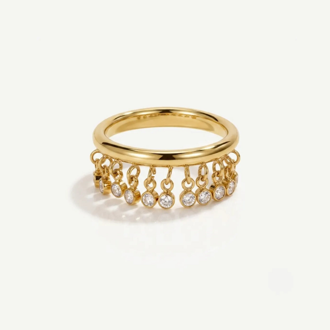 Dangle Charm Ring – 18K Gold Plated Anti-Tarnish Statement Ring