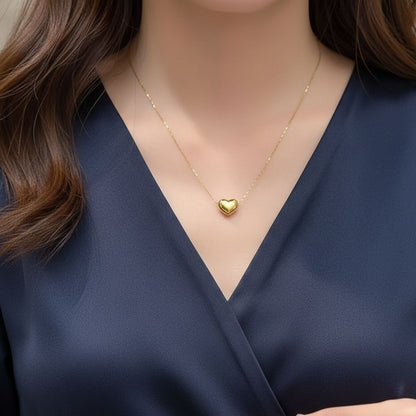 Minimal Gold Heart Pendant Necklace for Everyday Wear