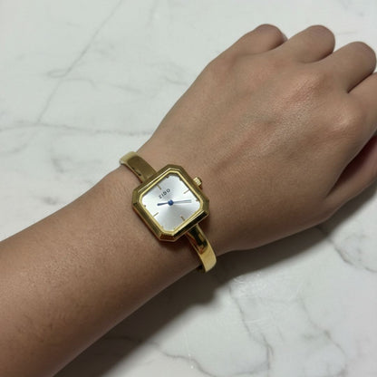 Vintage Gold Bangle Watch – Minimalist Square Face
