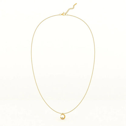 Minimal Gold Crescent Moon Pendant Necklace