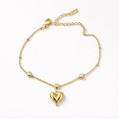 Golden Heart Anklet – Timeless Elegance for Every Step