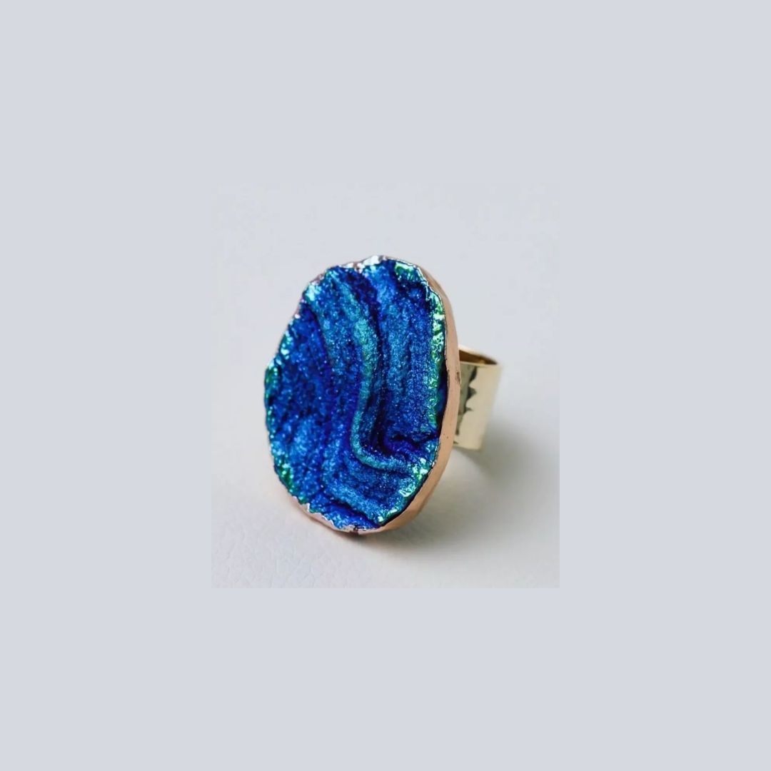 Ring with blue stone sizeless