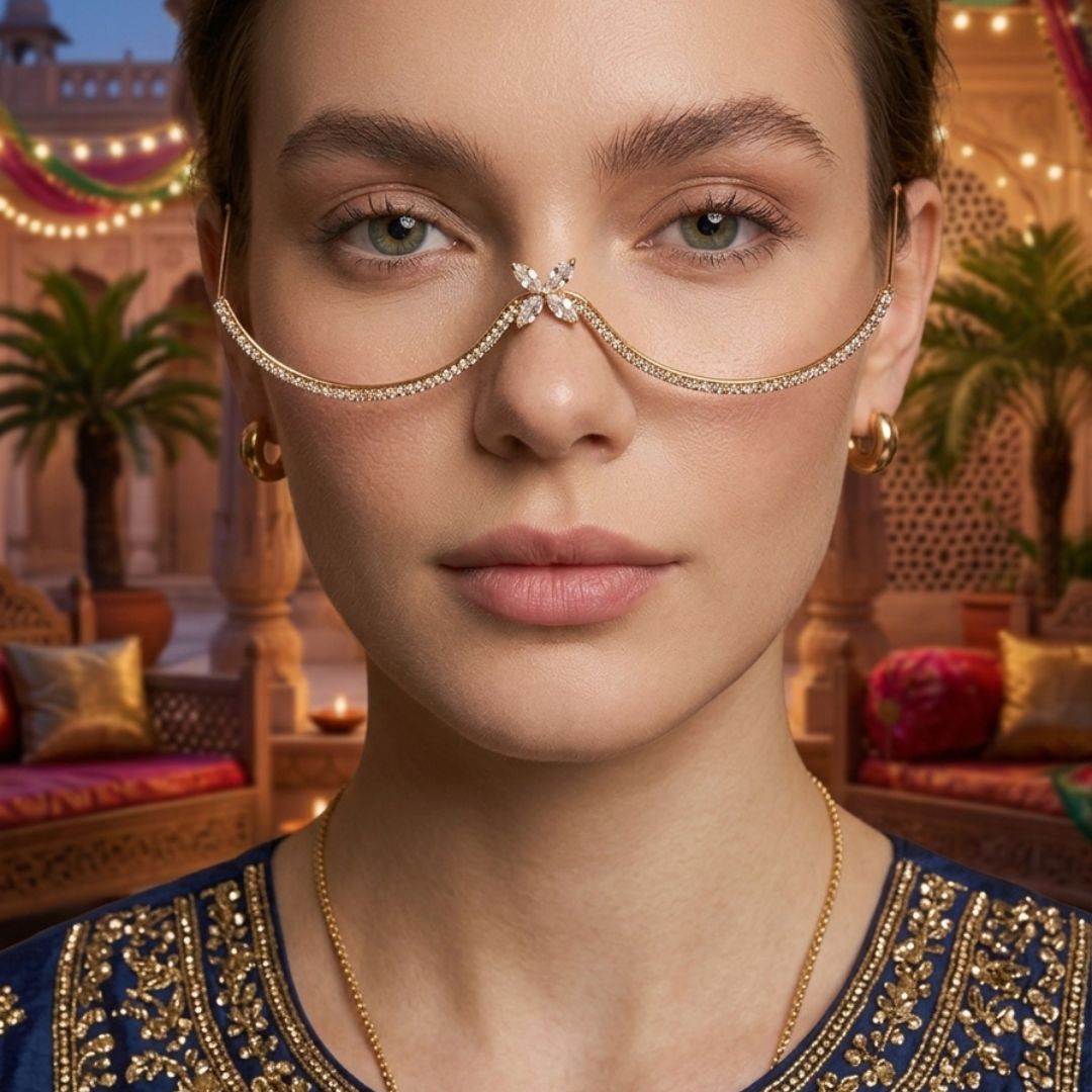 Elegant Minimalist Pearl Nose Accessory with Delicate Chain Facelet