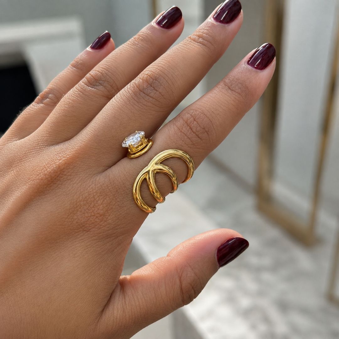 Modern Gold Multi-Band Open Ring