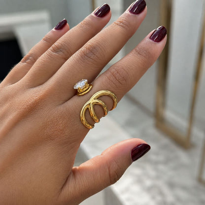 Modern Gold Multi-Band Open Ring
