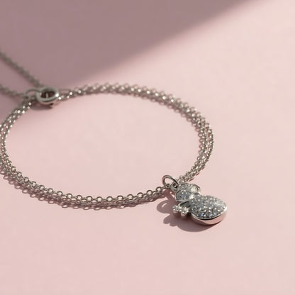 Crystal Pineapple Pendant Necklace – Silver Chain