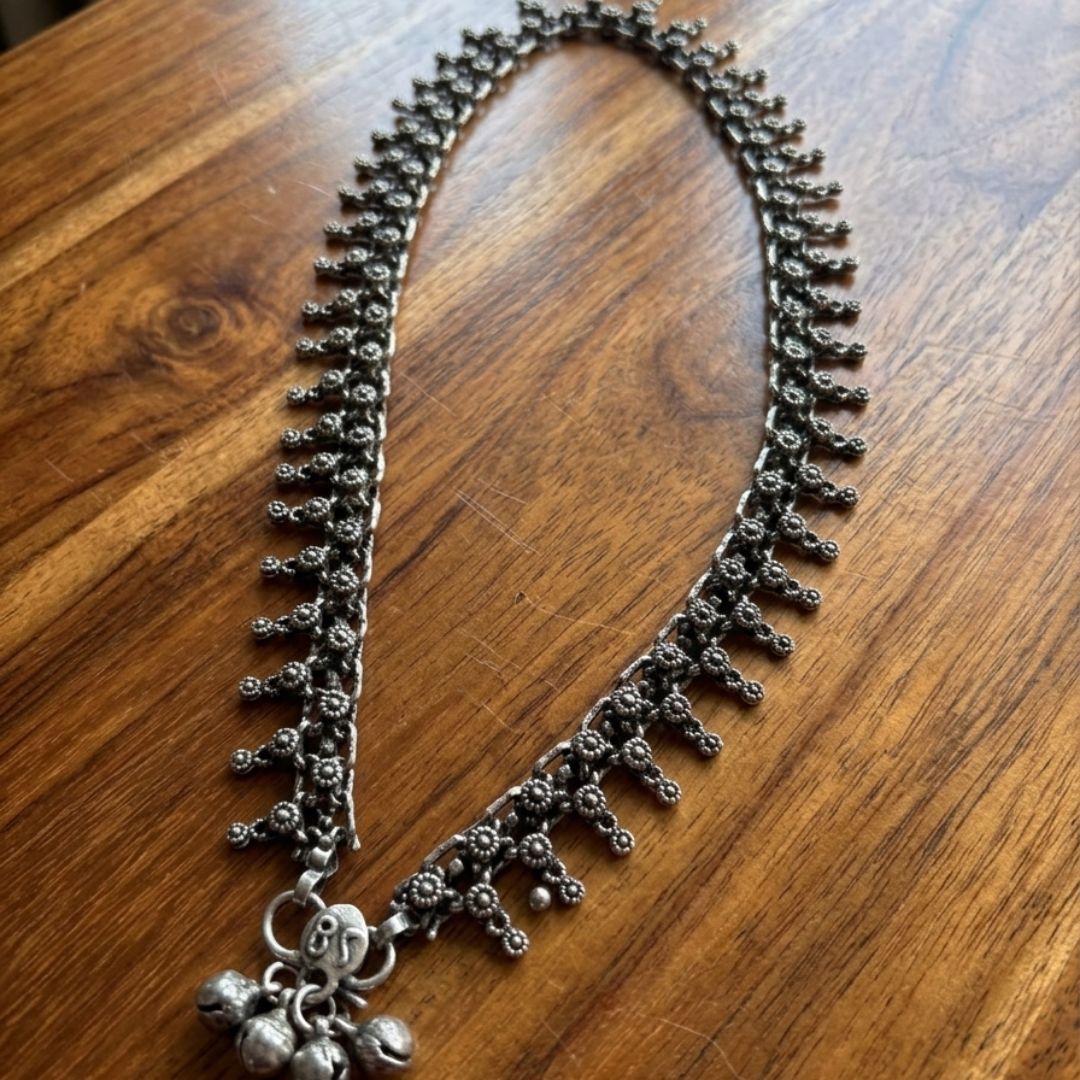 Vintage Oxidized Silver Anklet for Women