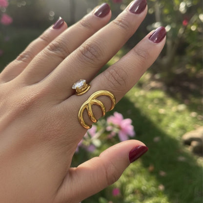 Modern Gold Multi-Band Open Ring