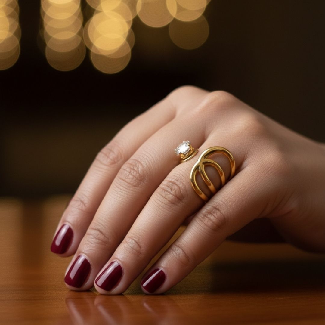 Modern Gold Multi-Band Open Ring