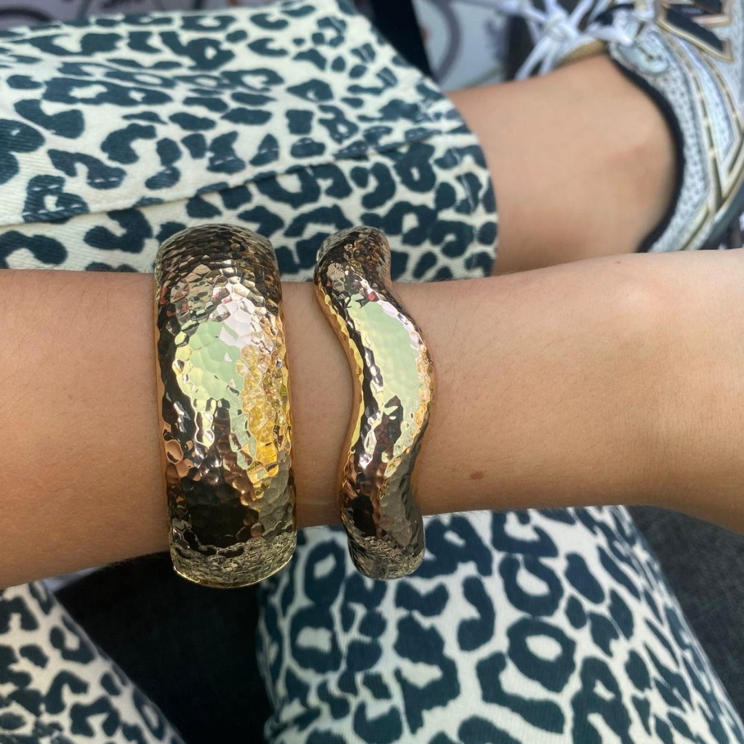 Hammered Gold Plated Cuff Bracelet