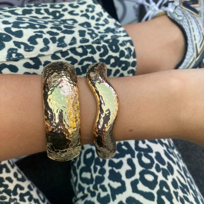 Hammered Gold Plated Cuff Bracelet