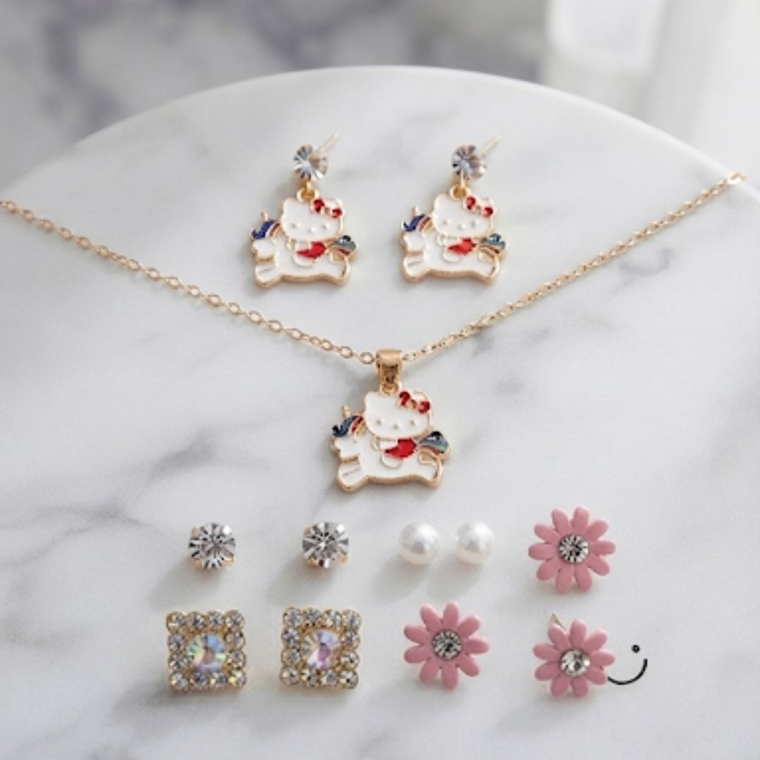 Kids Cute Kitty Jewelry Gift Set for Girls