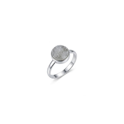 Minimalist German Silver Stardust Statement Ring