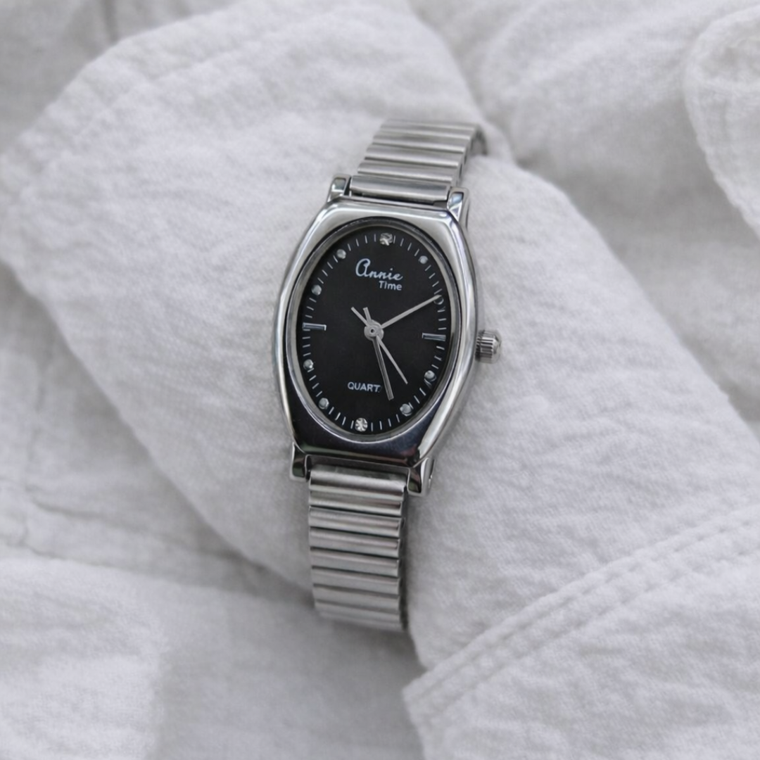 Annie Elite Oval Silver Watch – Stainless Steel Bracelet Watch for Women