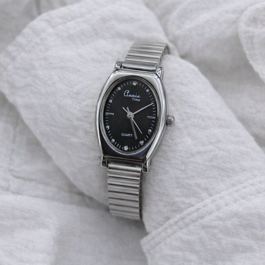 Annie Elite Oval Silver Watch – Stainless Steel Bracelet Watch for Women
