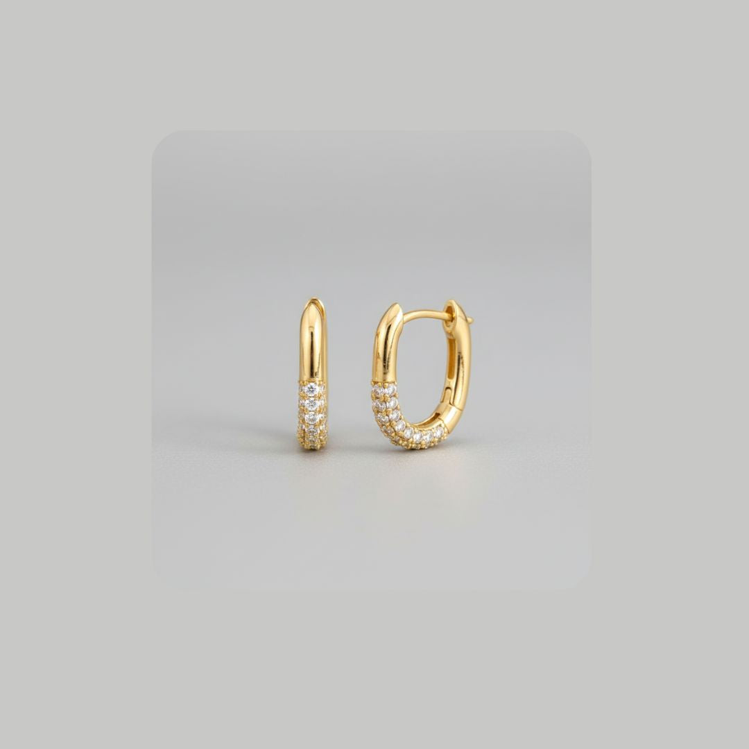 Luxury Gold Plated CZ Hoop Earrings | Anti-Tarnish Jewelry