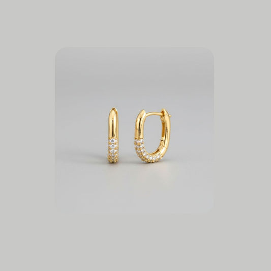 Luxury Gold Plated CZ Hoop Earrings | Anti-Tarnish Jewelry