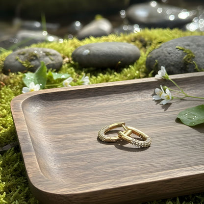 Luxury Gold Plated CZ Hoop Earrings | Anti-Tarnish Jewelry