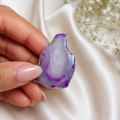 Amethyst Agate Statement Pendant