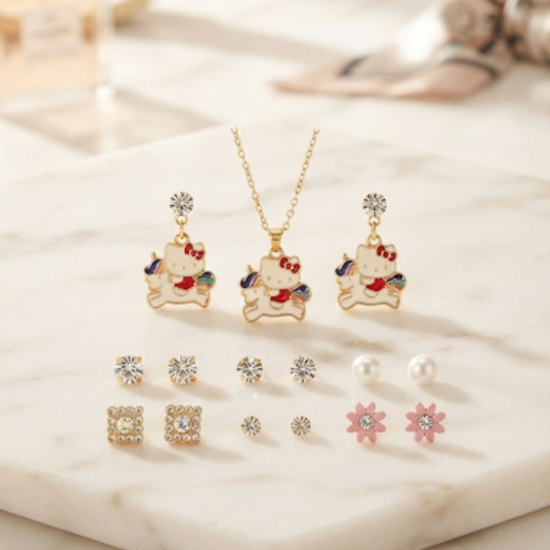 Kids Cute Kitty Jewelry Gift Set for Girls