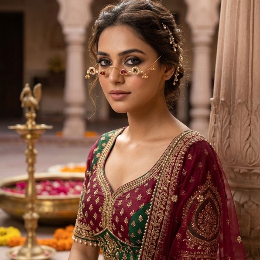 Traditional Kundan Pearl & Meenakari Bridal Hair Accessory