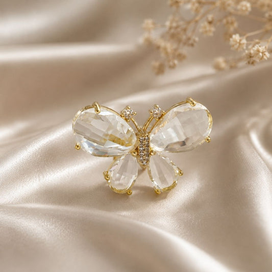 Big Crystal Butterfly Ring
