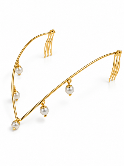 Anti-Tarnish Traditional Hair Jewelry with Elegant Pearl Drops