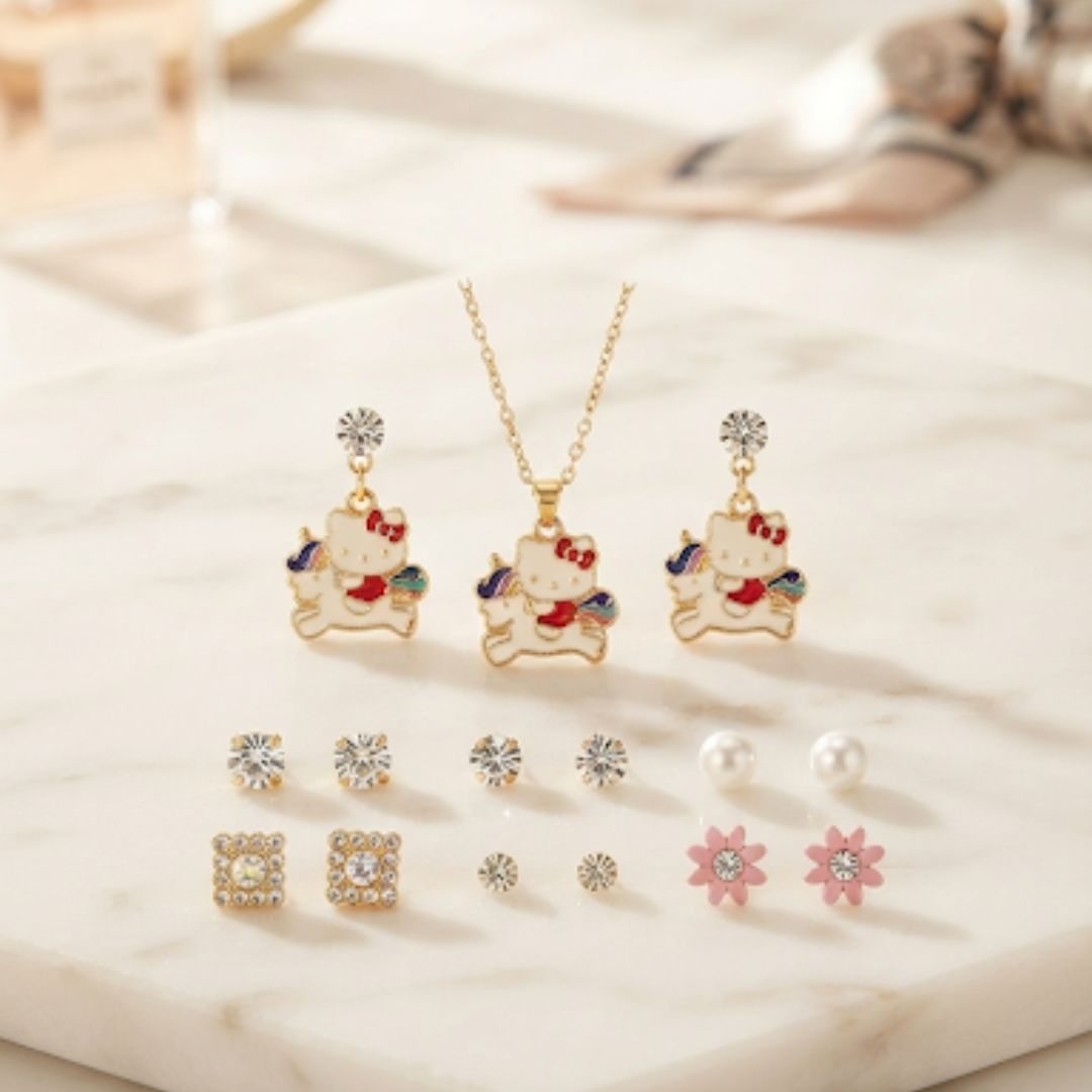 Kids Cute Kitty Jewelry Gift Set for Girls