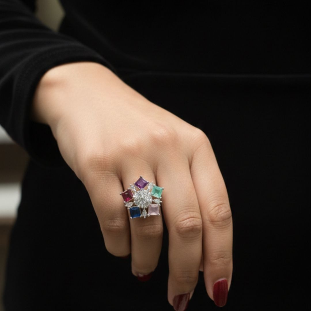 Luxury American Diamond Party Wear Ring